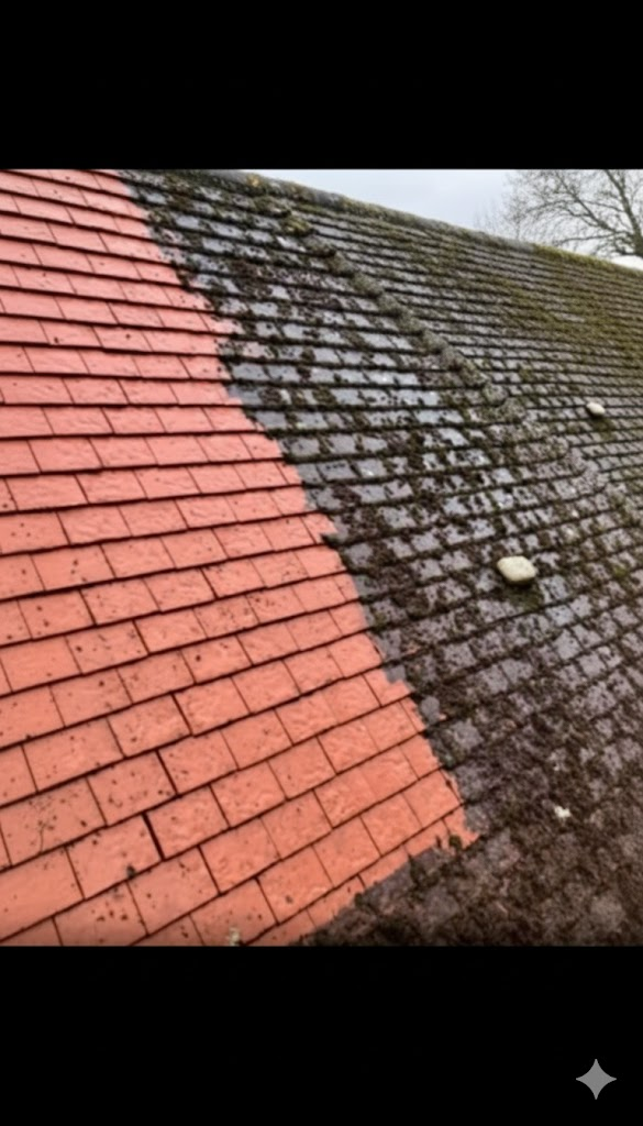 Nettoyage et traitement anti-mousse de toiture - Nettoyage de toiture par FB Services à Seine-Maritime